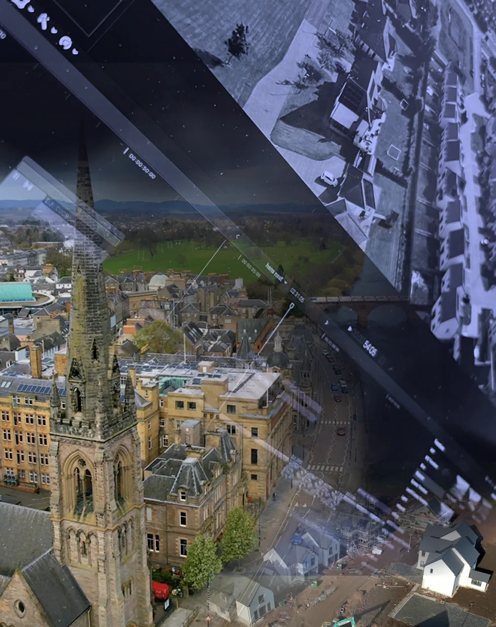 LKDWN cinematography montage — Scottish architecture and editing timeline